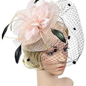 Elegant Pink Fascinator with Black Accents